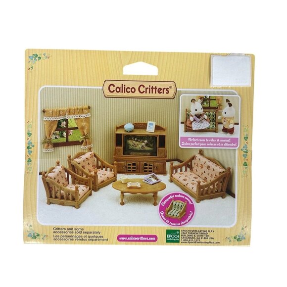 Calico Critters Comfy Living Room Set Toy Dollhouse Furniture & Accessories Set - Picture 2 of 9